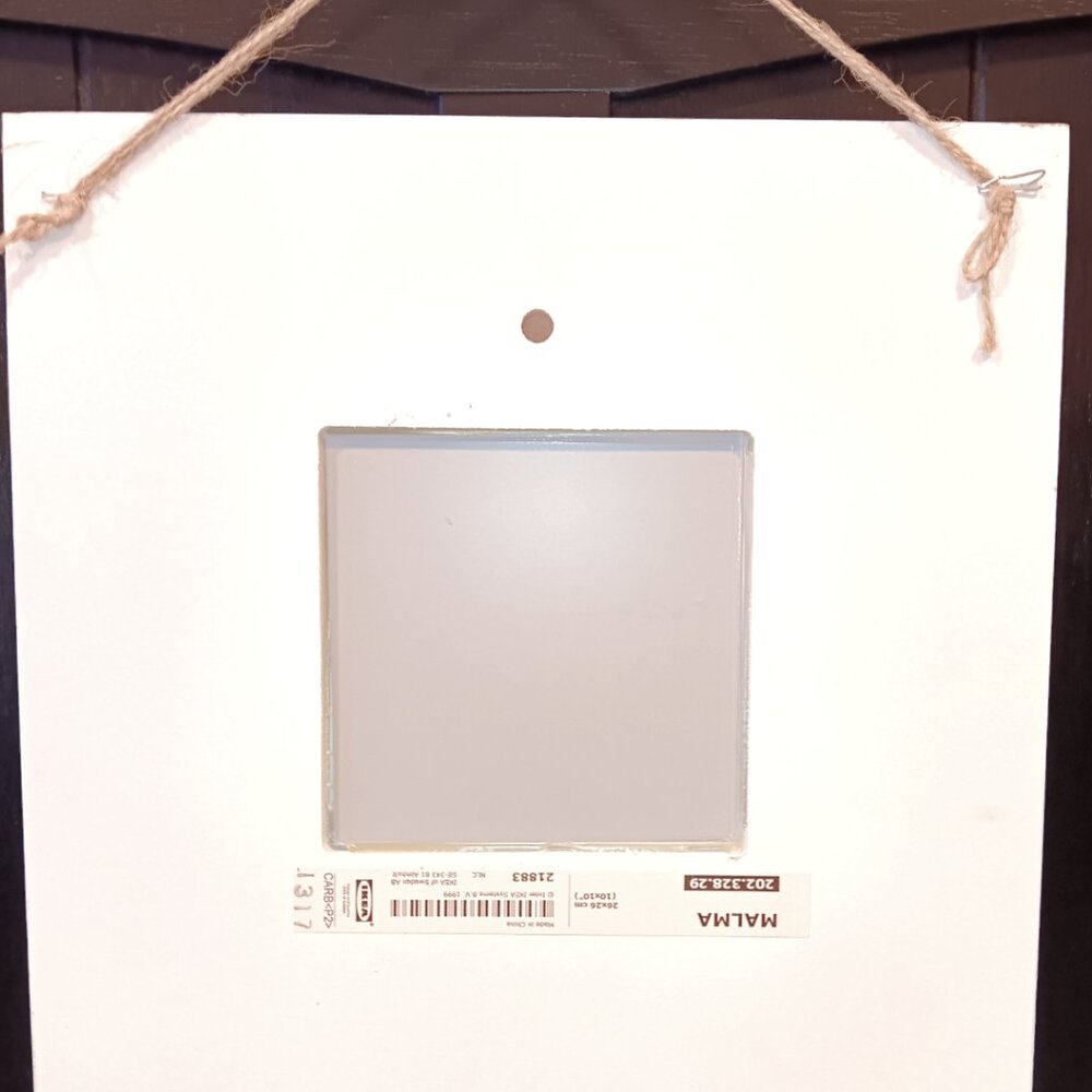 IKEA MALMA Framed Art Mirror- Square-BELIEVE-White-Gray-10x10 - Picture 12 of 12